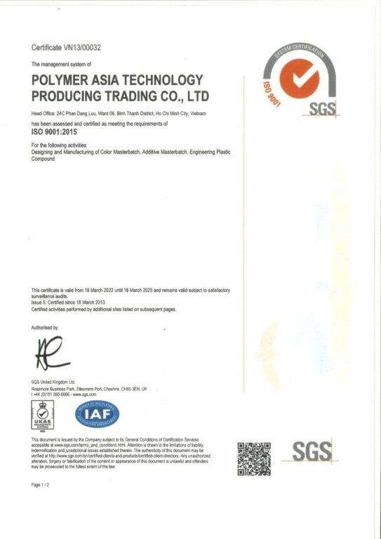 ISO 9001:2015 Certificate 2022 - 2025